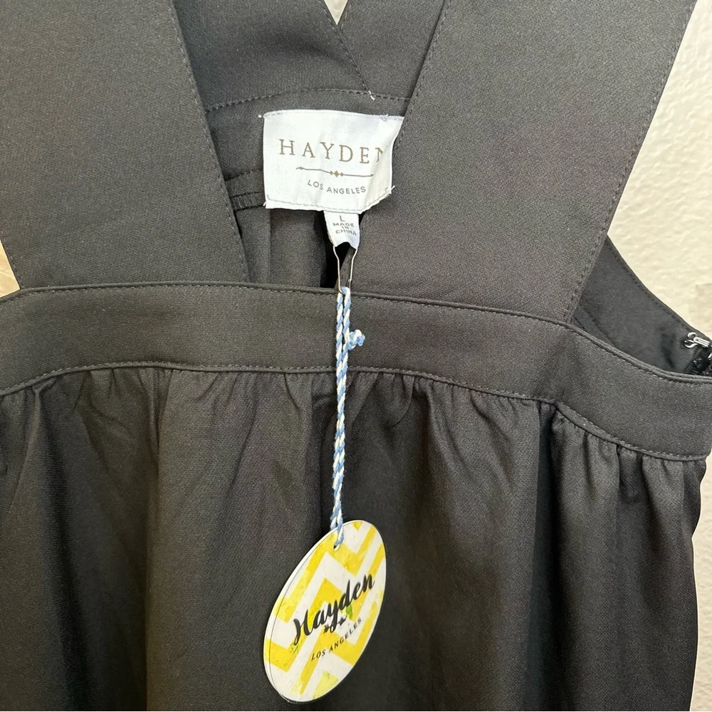 NWT Hayden LA Black Pinafore Jumper Tiered Midi Dress - Picture 4 of 9